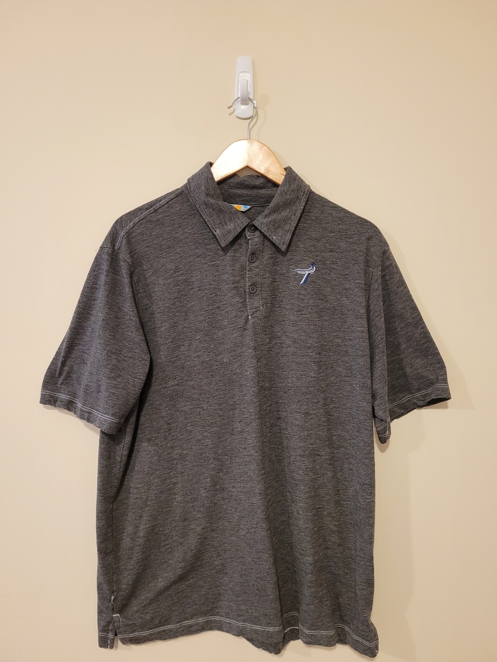 Men's XL Heather Charcoal Polo Shirt - Grey